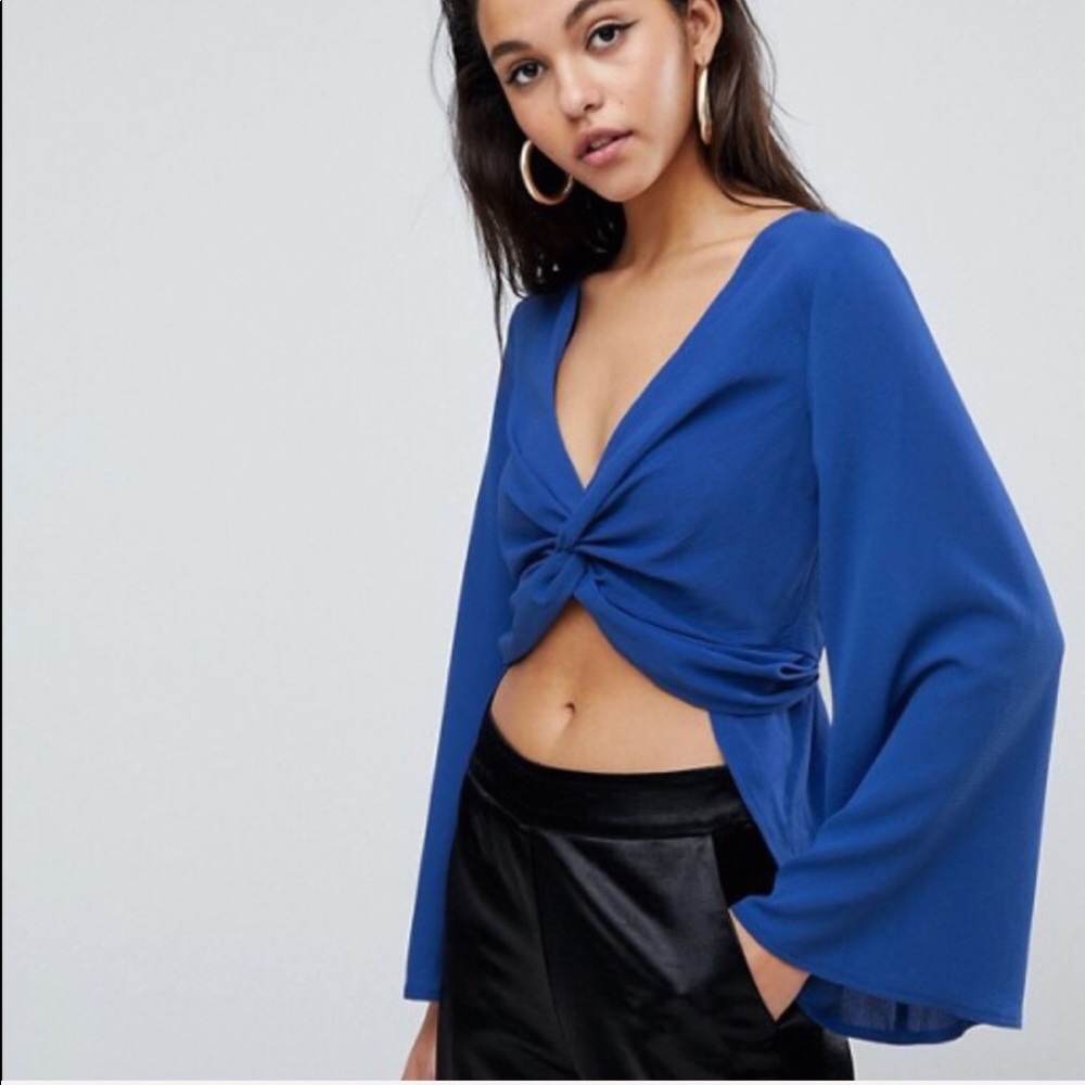 ASOS Parallel Lines Twist Front Tea Blouse